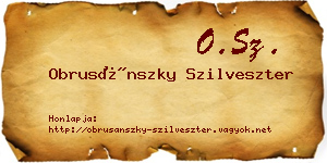 Obrusánszky Szilveszter névjegykártya