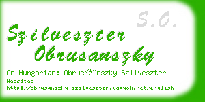 szilveszter obrusanszky business card